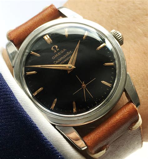 omega seamaster brown|Omega Seamaster black dial vintage.